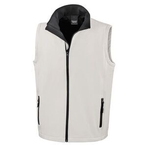 Result Mens Printable Softshell Body Warmer / White/Black